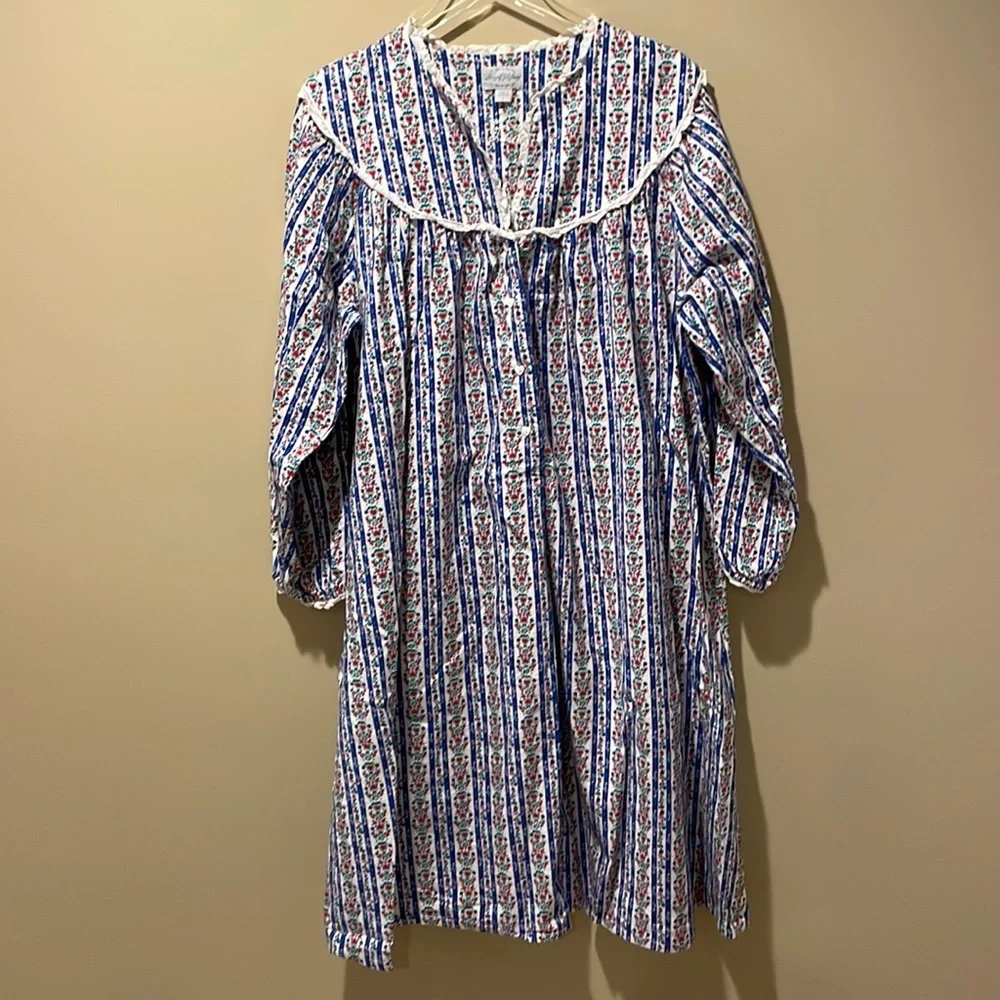 Lanz of Salzburg Flannel Floral Nightgown
